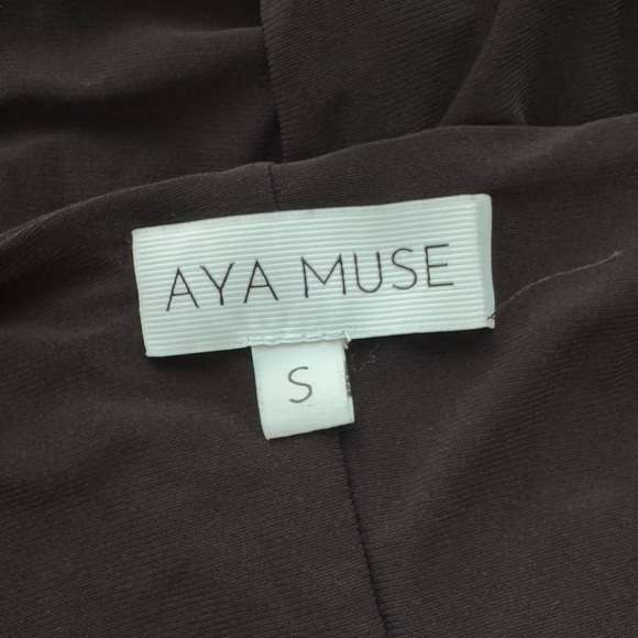 AYA MUSE Unique Rare Triangle Cutout Side Slit Maxi Dress Black Size Small - Picture 4 of 7